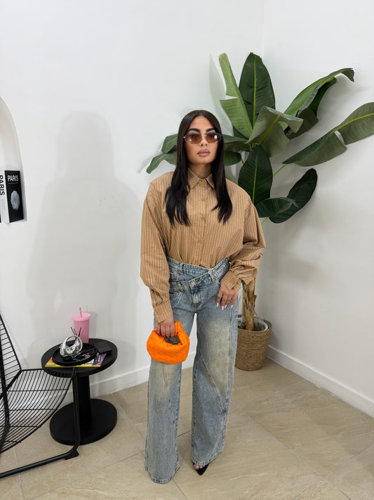 Jeans asimmetrico oversize -1615