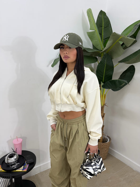 Felpa crop panna -7756