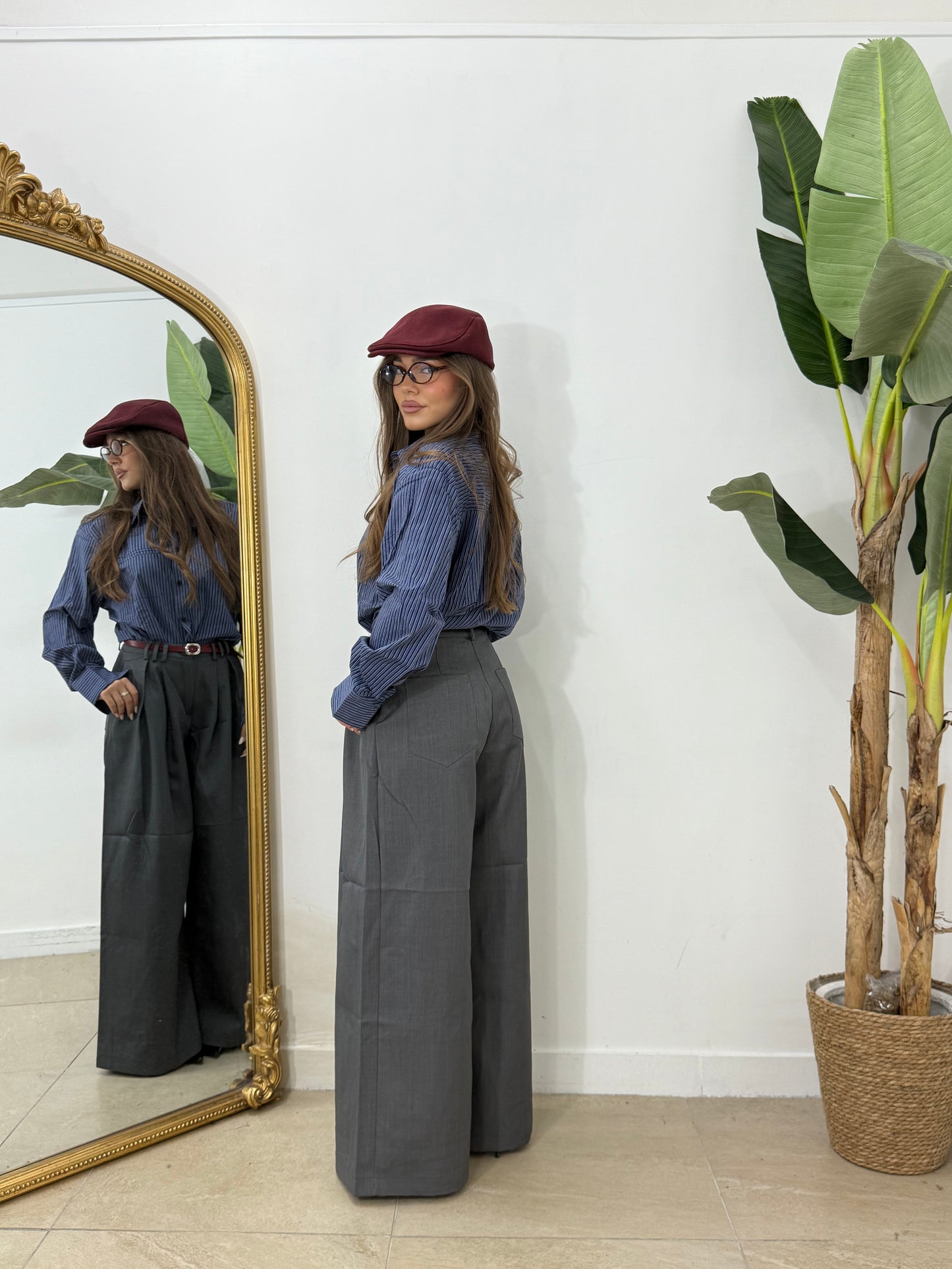 Pantalone palazzo grigio -45047
