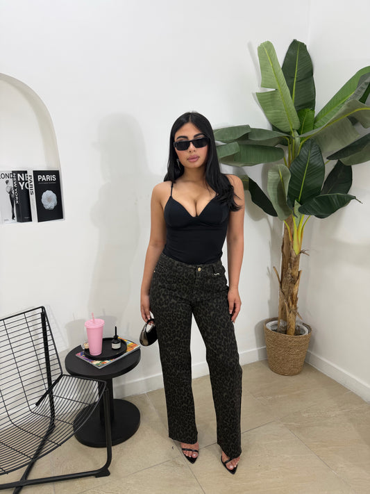 Jeans animalier scuro -2371