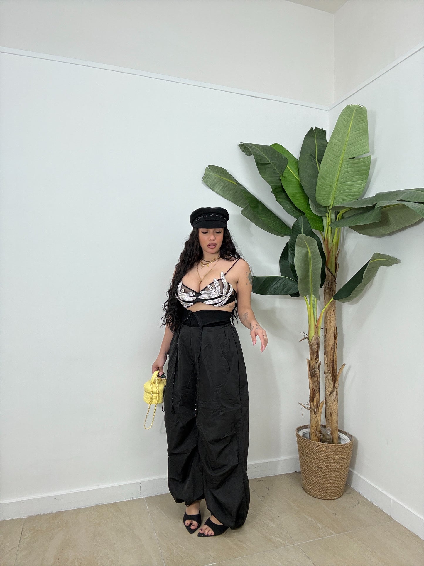 Pantalone bustier nero