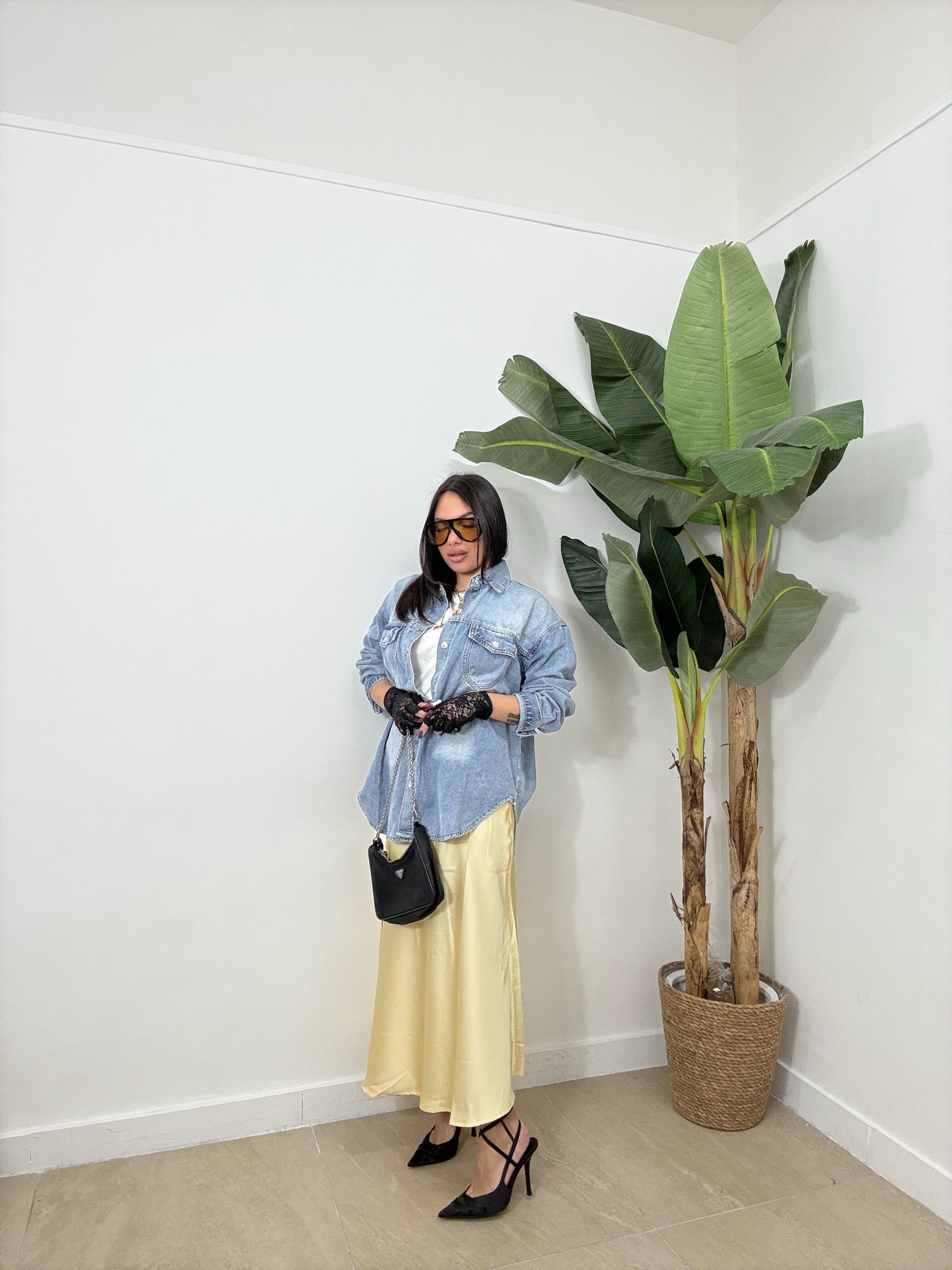Loungette satin gialla