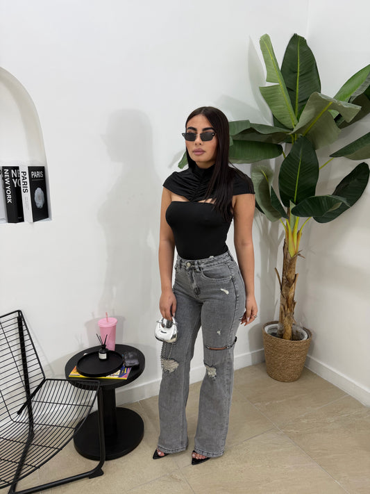 Jeans rotture grigio -961