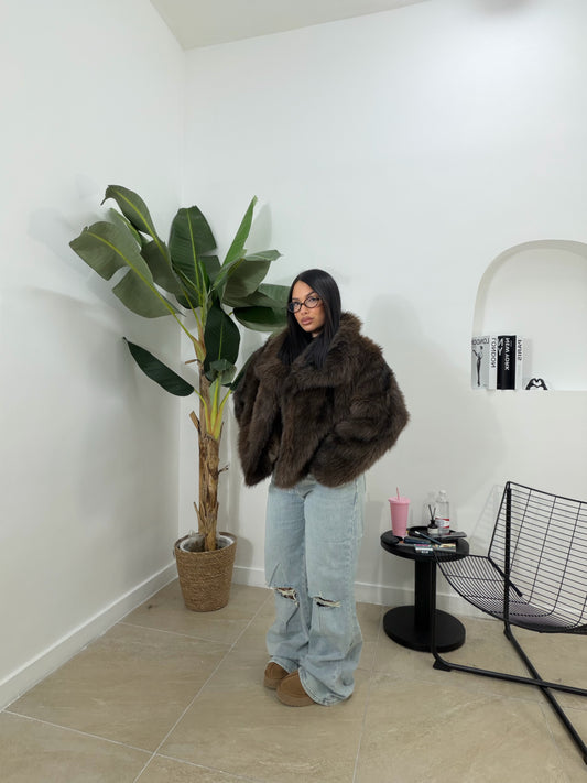 Pelliccia sfumata marrone