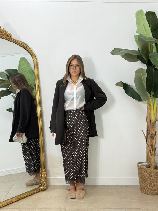 Loungette pois marrone -7932