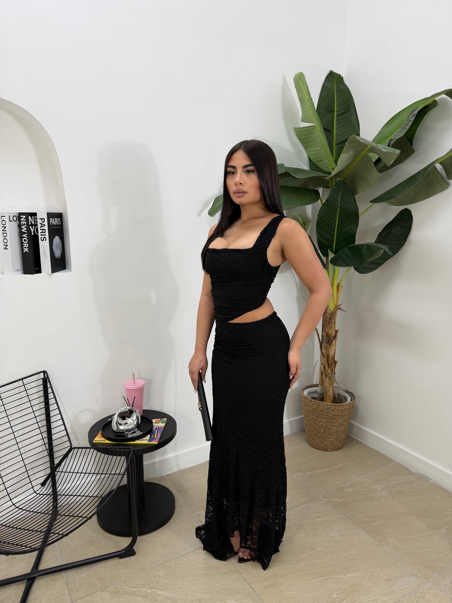 Cord set macramé nero -7002