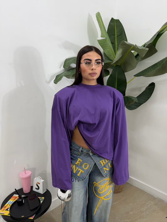 Shirt cropped Barock viola