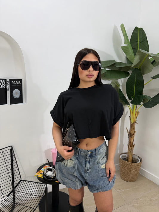 Shirt crop top -5649