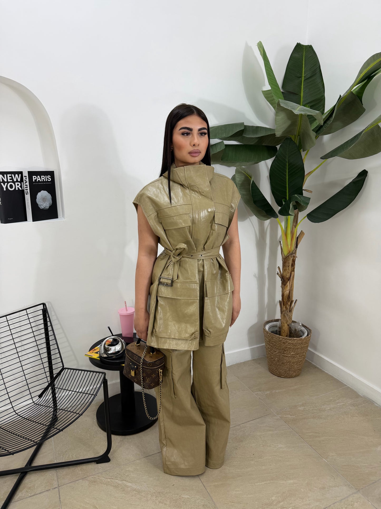 Coordinato in vinile verde -010/009