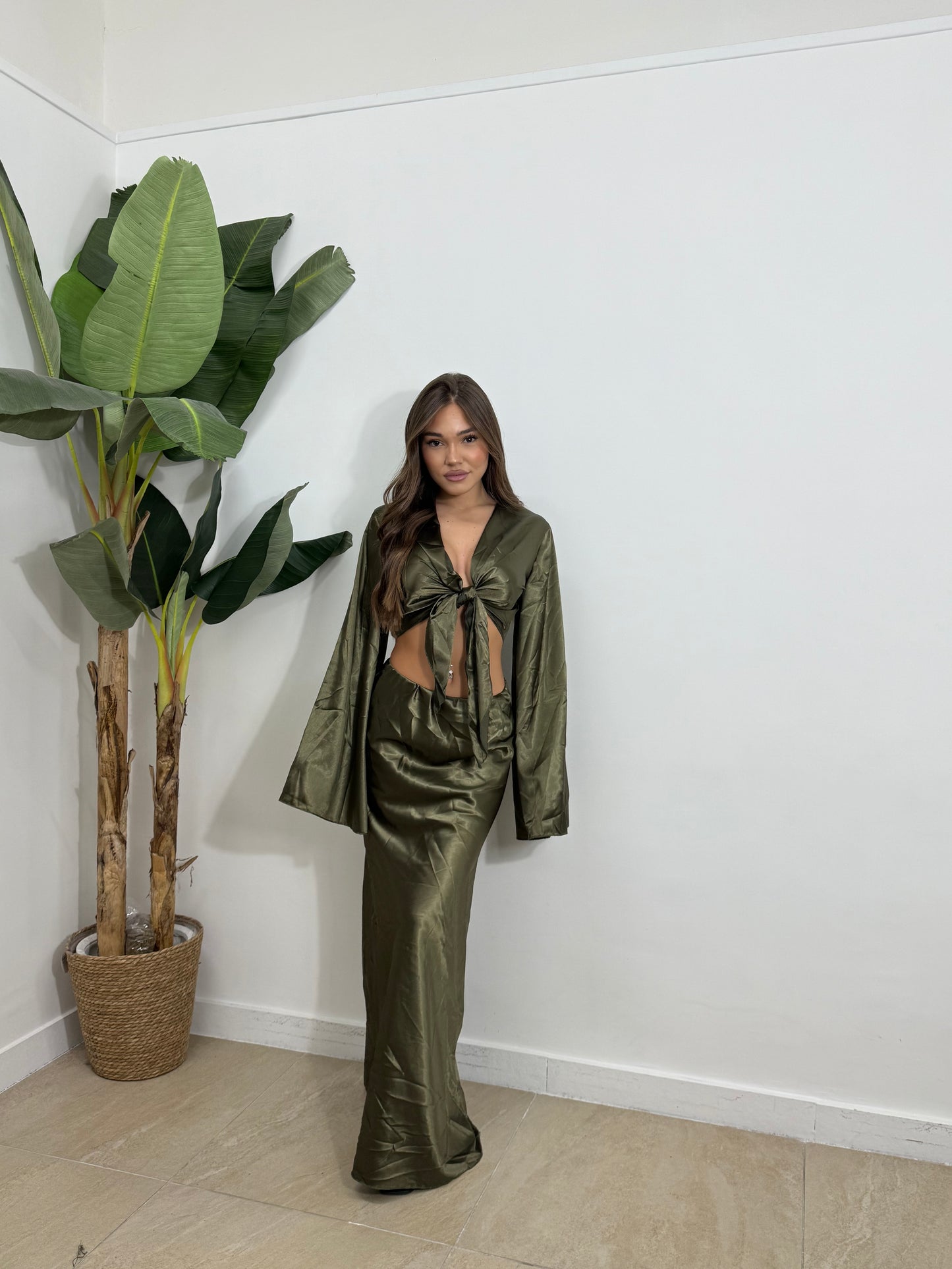 Coordinato satin con gonna