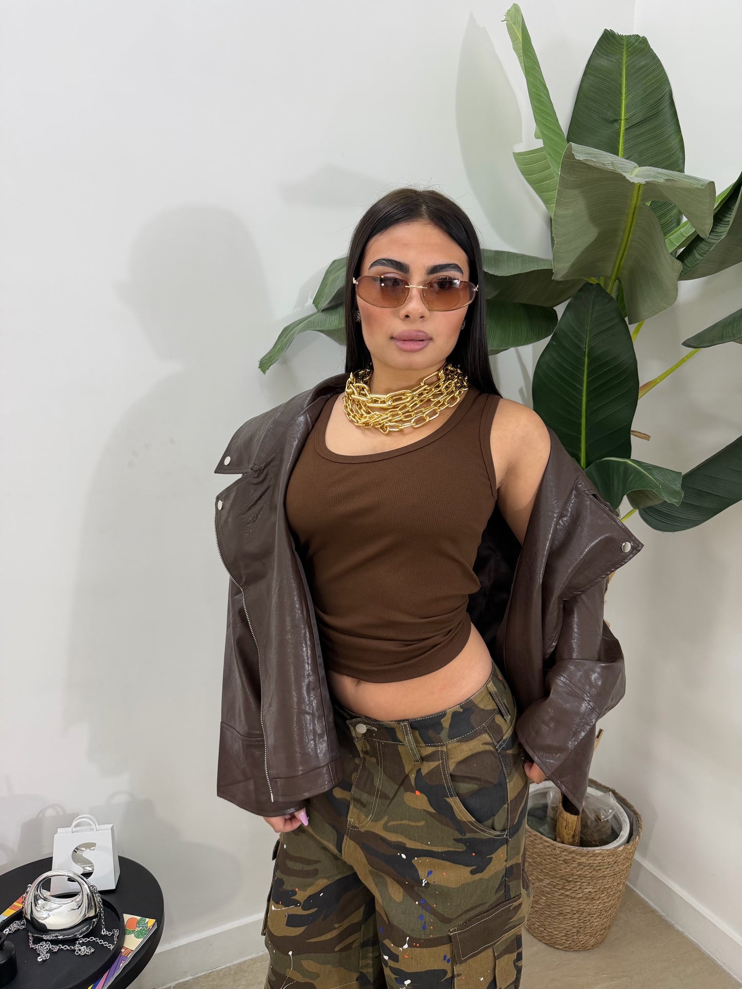 Canotta lumina marrone -148A