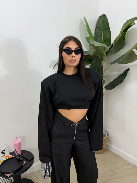 Shirt Barock aperta nera