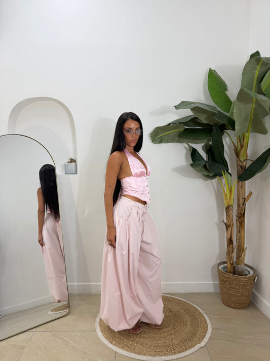 Pantalone oversize rosa -19530