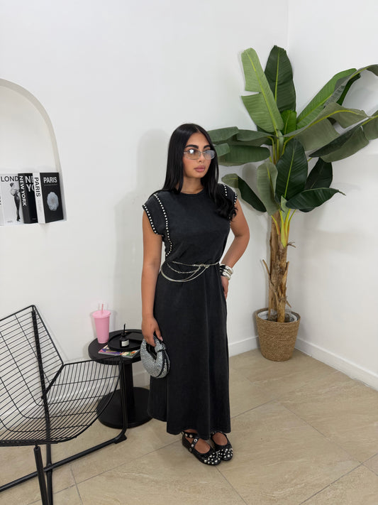 Maxi Shirt long borchiata -2603
