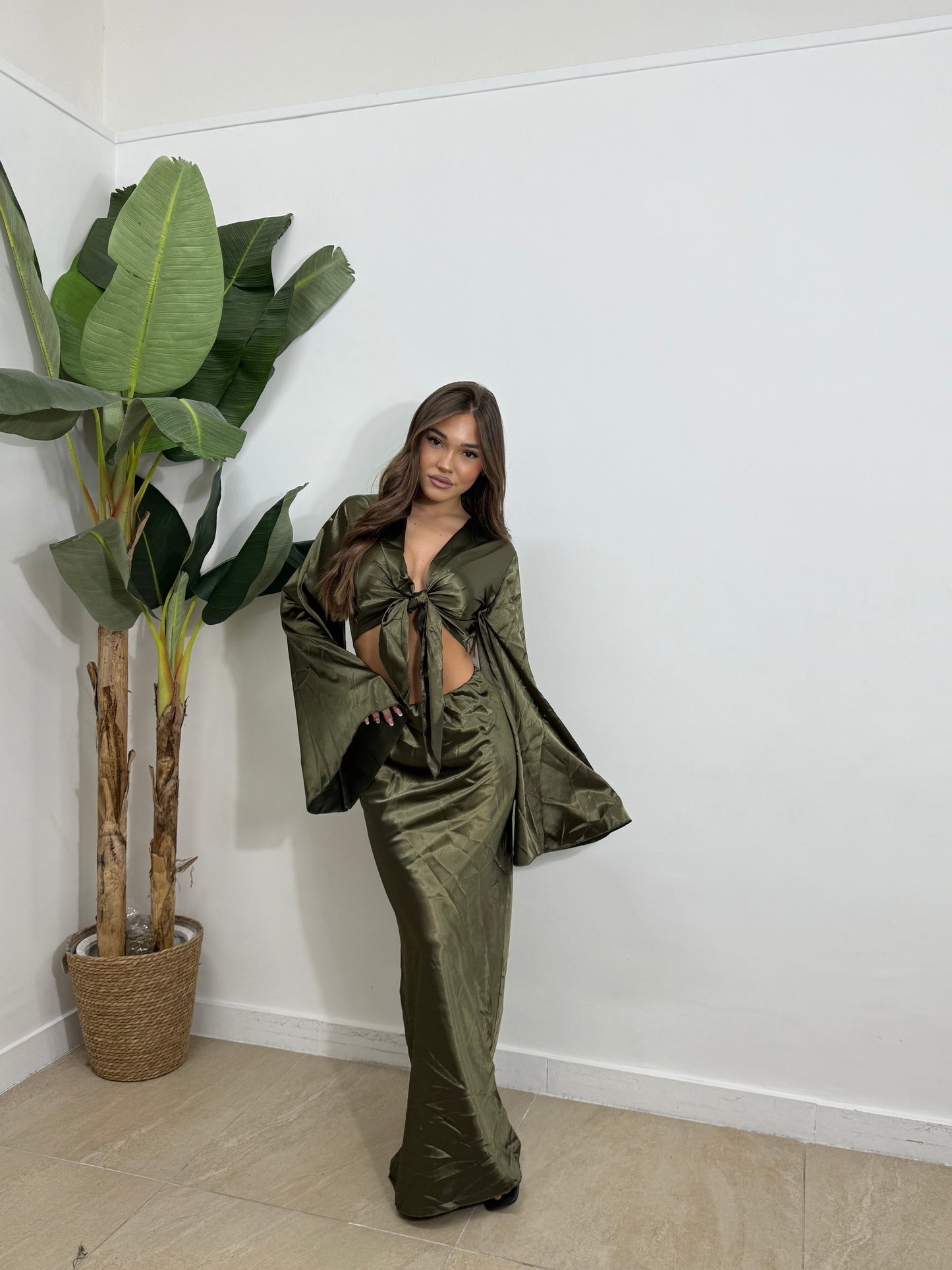 Coordinato satin con gonna