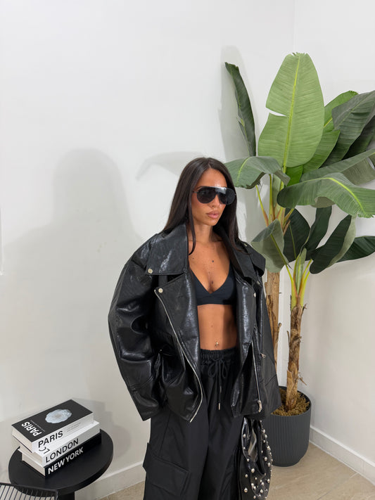 Biker oversize nero -534