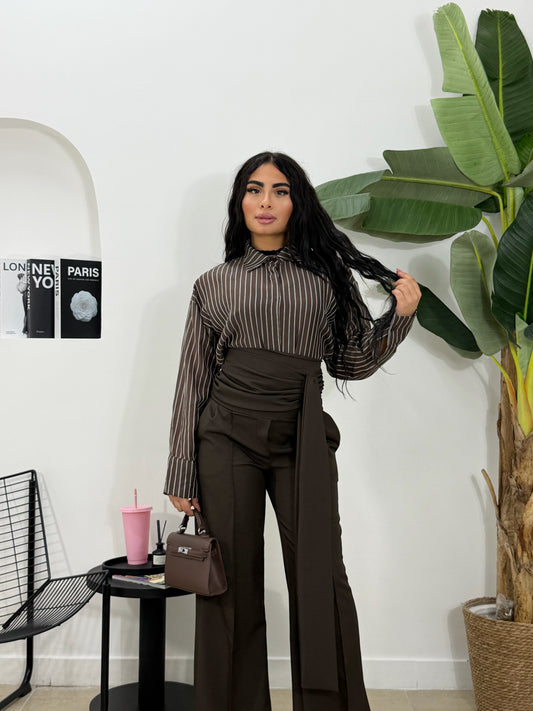 Body camicia marrone