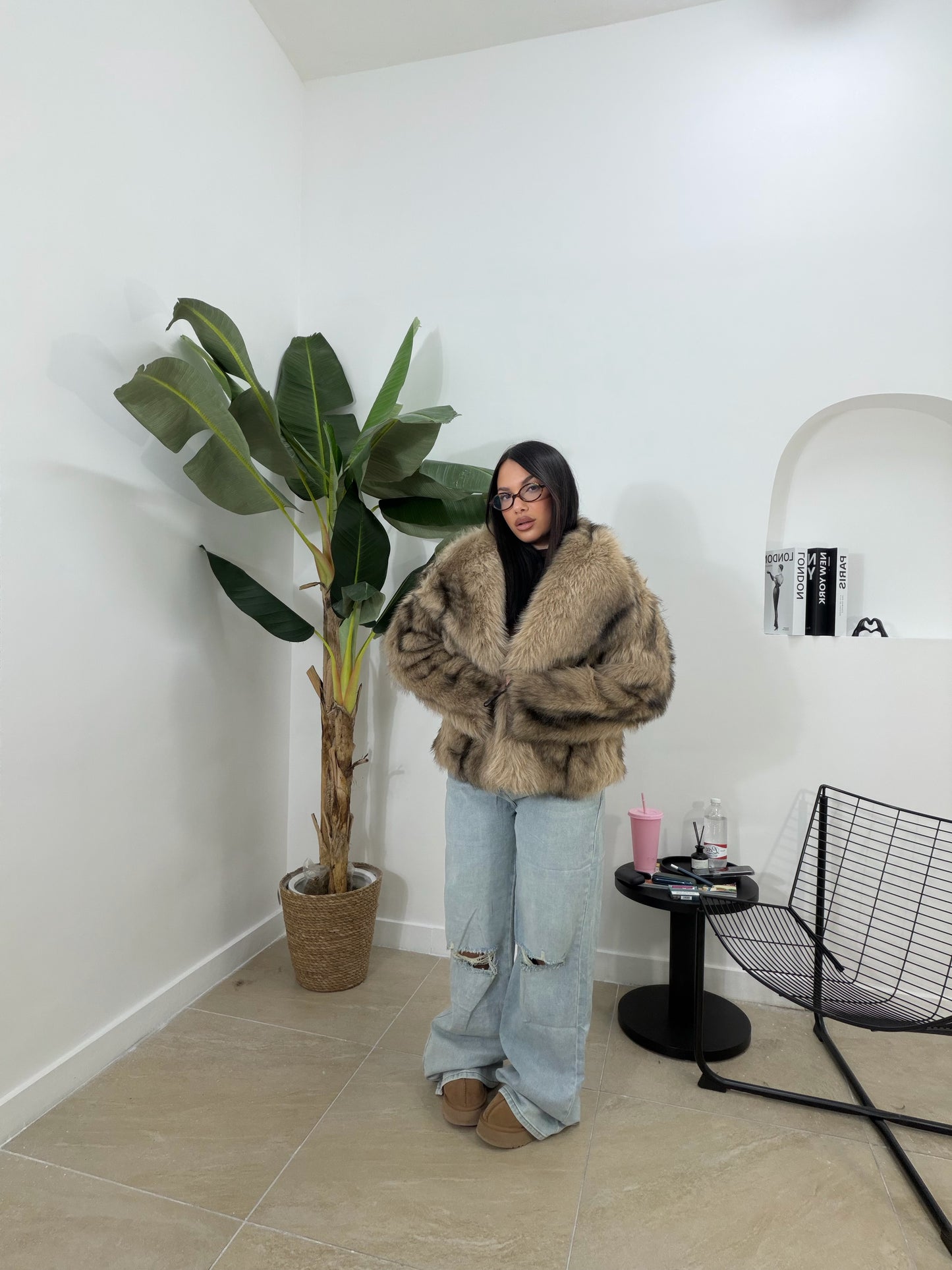 Pelliccia sfumata nocciola