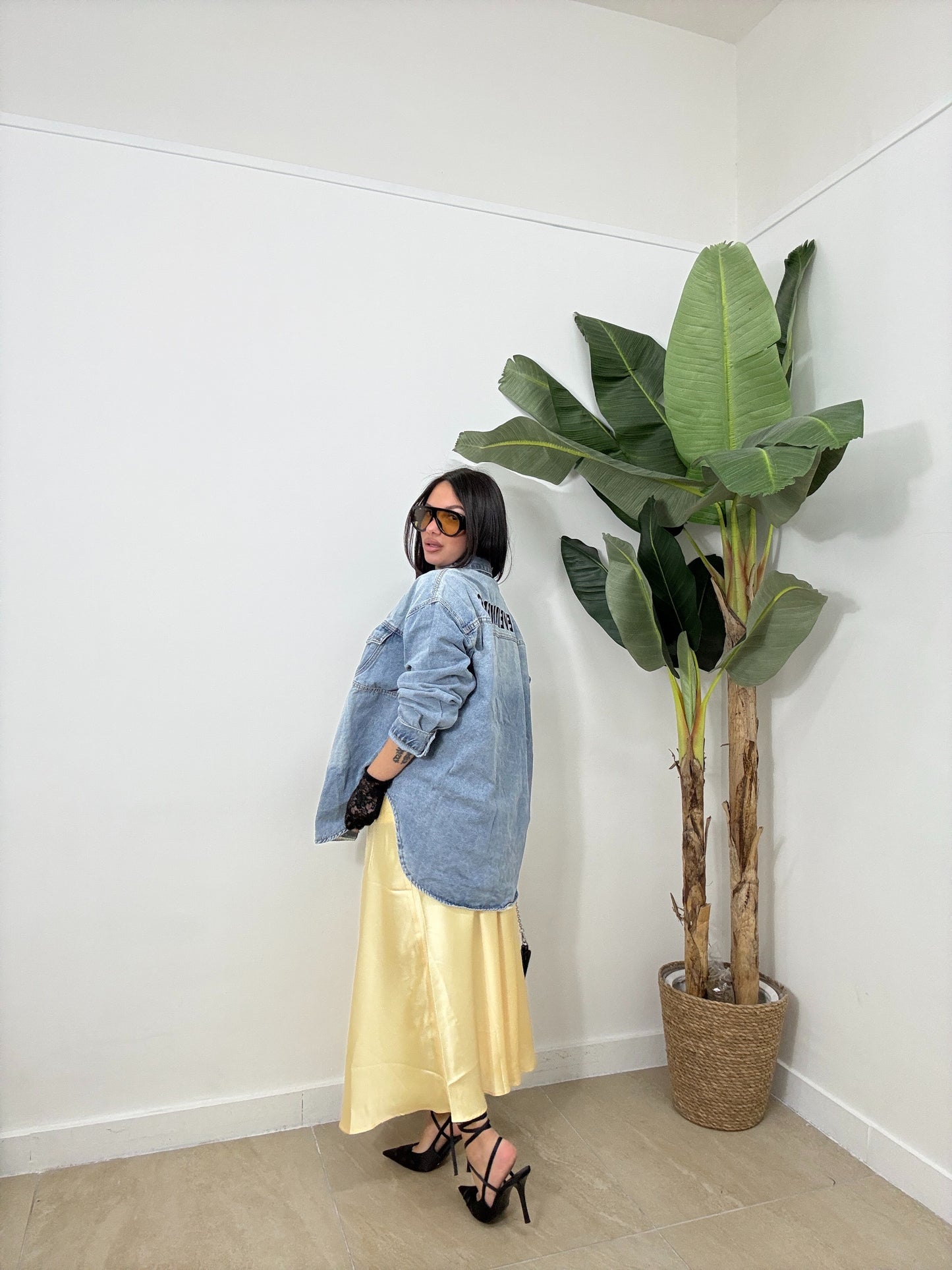 Loungette satin gialla