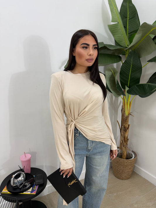 Maglia nodo beige -991