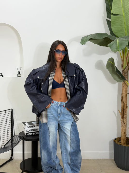 Biker oversize blu -534