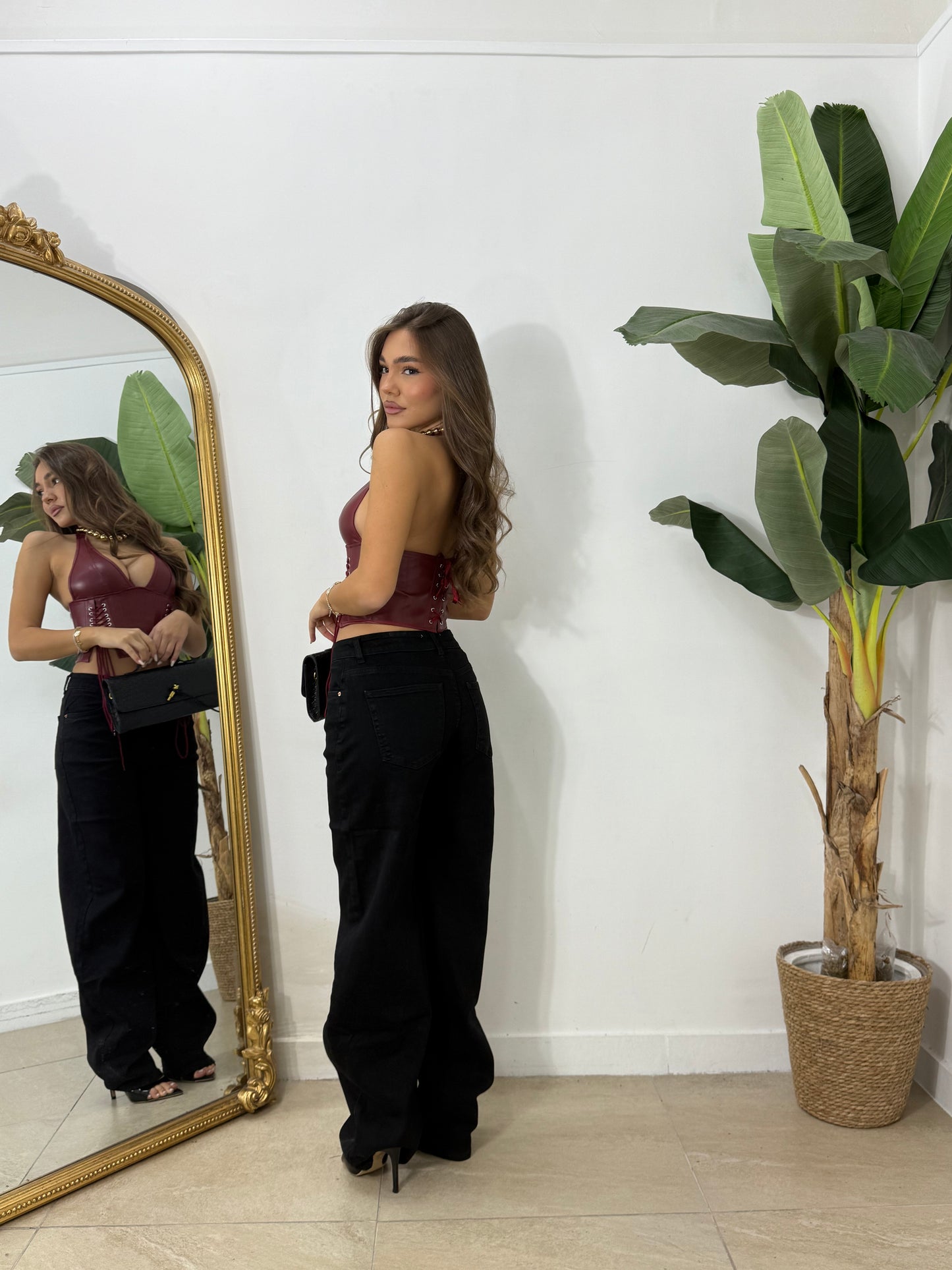 Jeans asimmetrico nero -2165