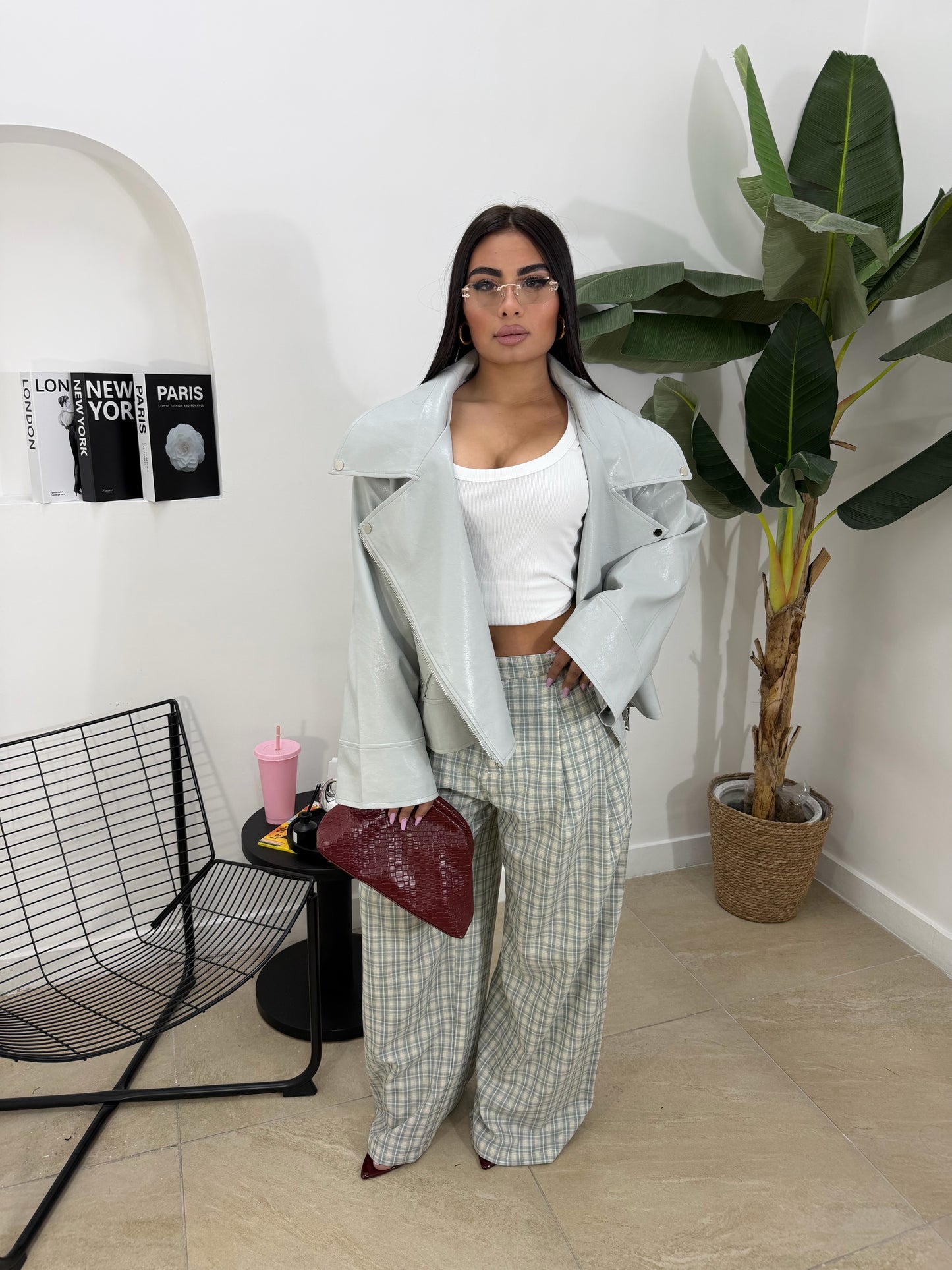 Pantalone quadri ghiaccio -13036