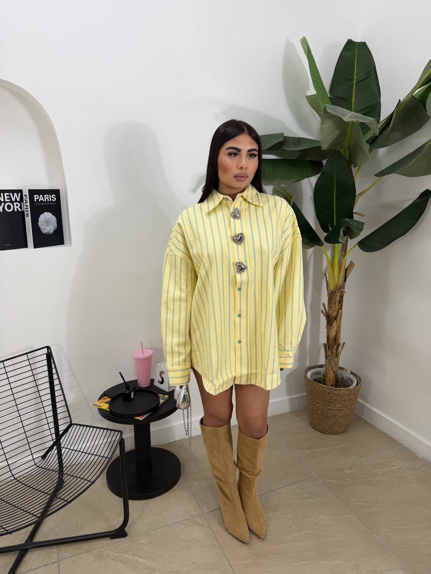 Camicia Dress heart gialla -08409