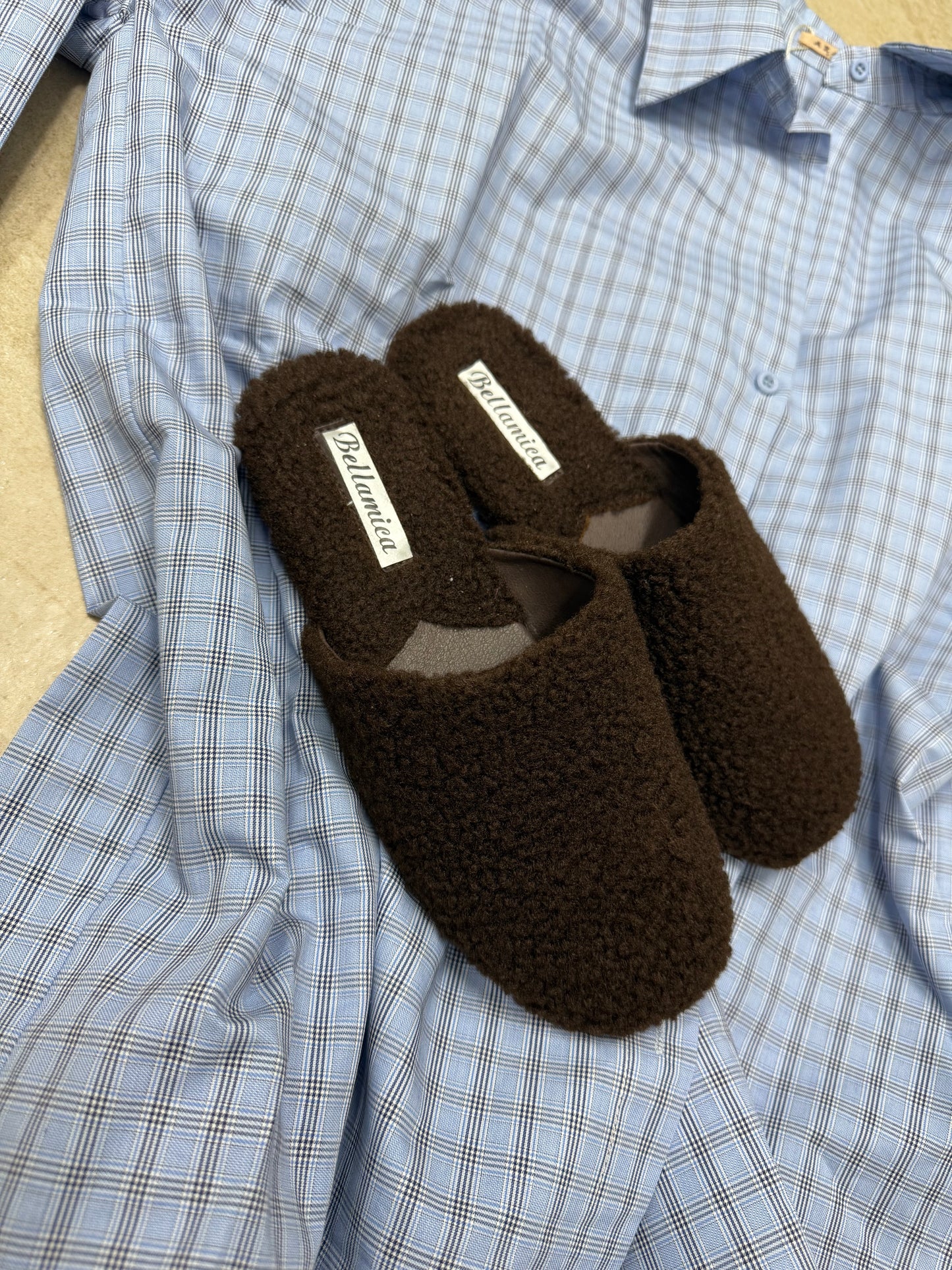 Ciabatta teddy marrone -J94