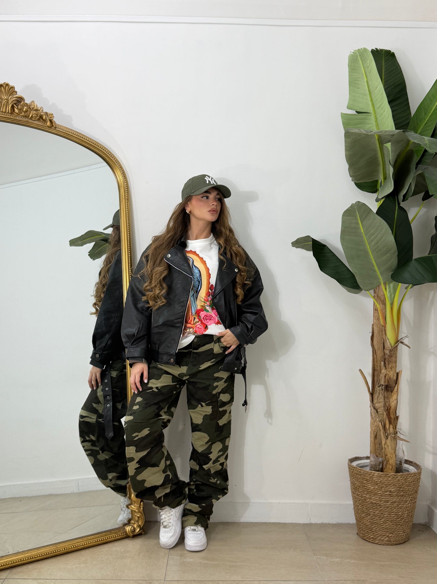 Chiodo in pelle oversize