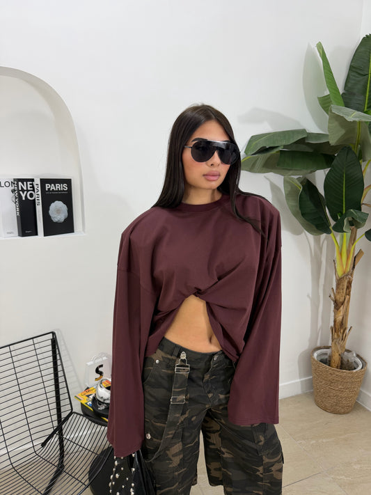 Shirt cropped Barock BORDEOUX