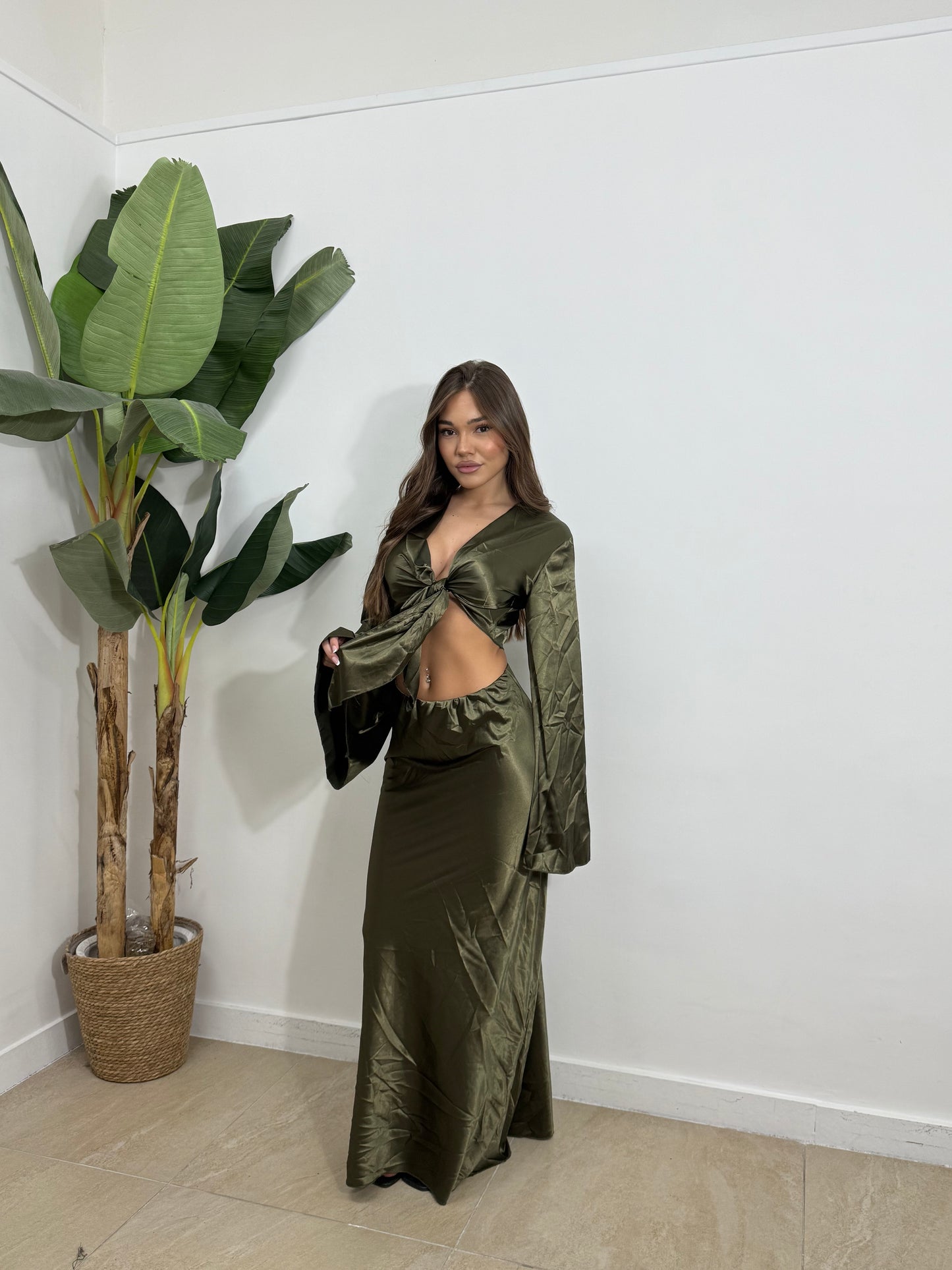 Coordinato satin con gonna