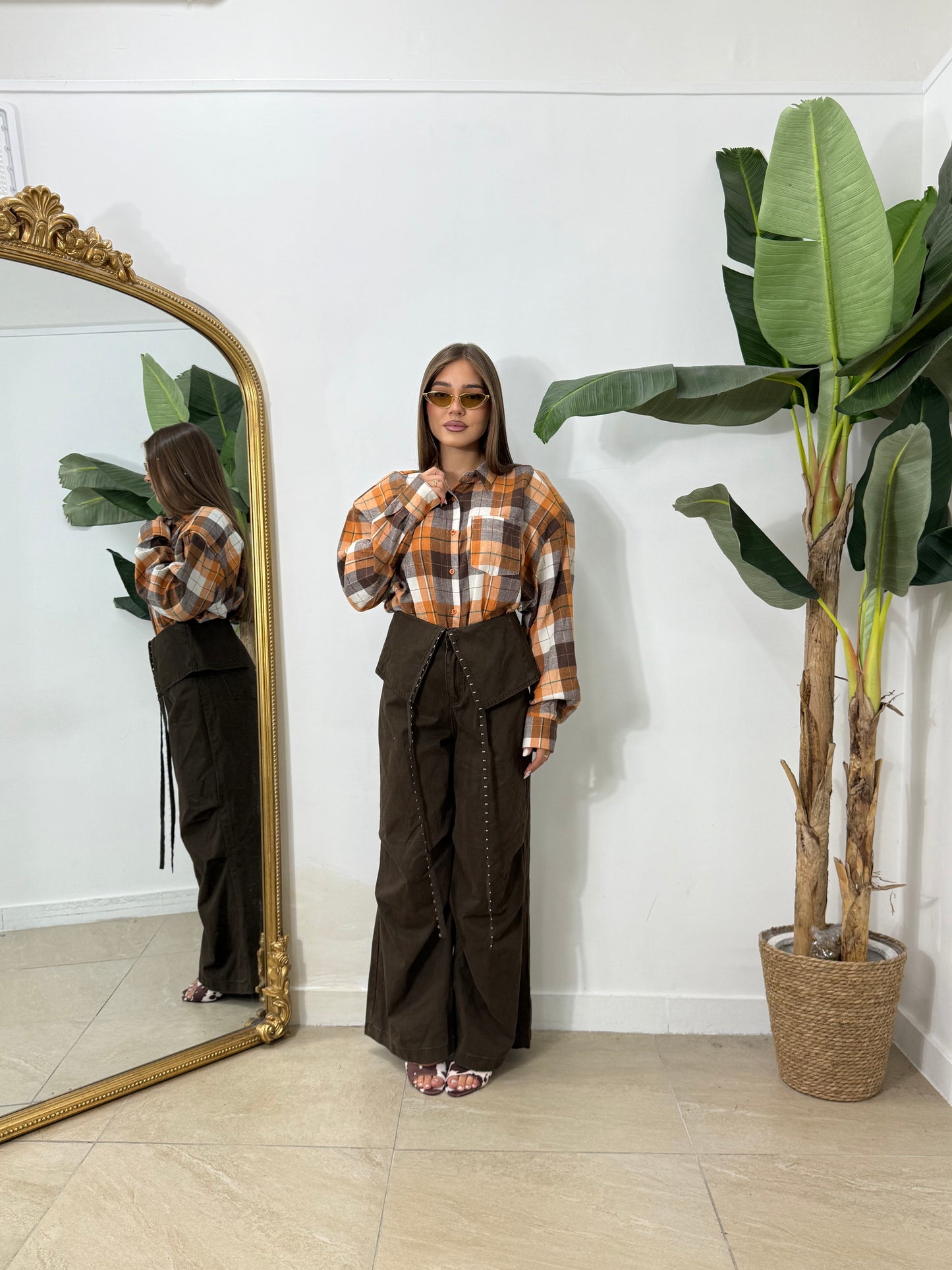 Jeans bustino marrone -0169