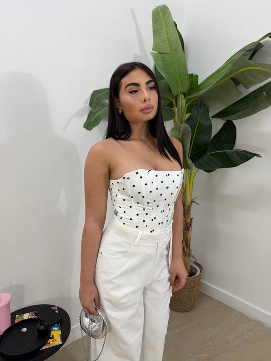 Corpetto pois bianco -13129