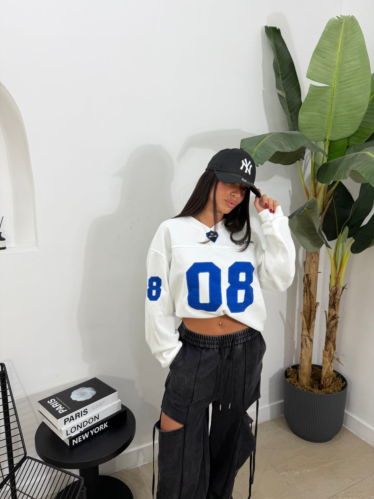 Maxi maglia baseball bianca - 7249