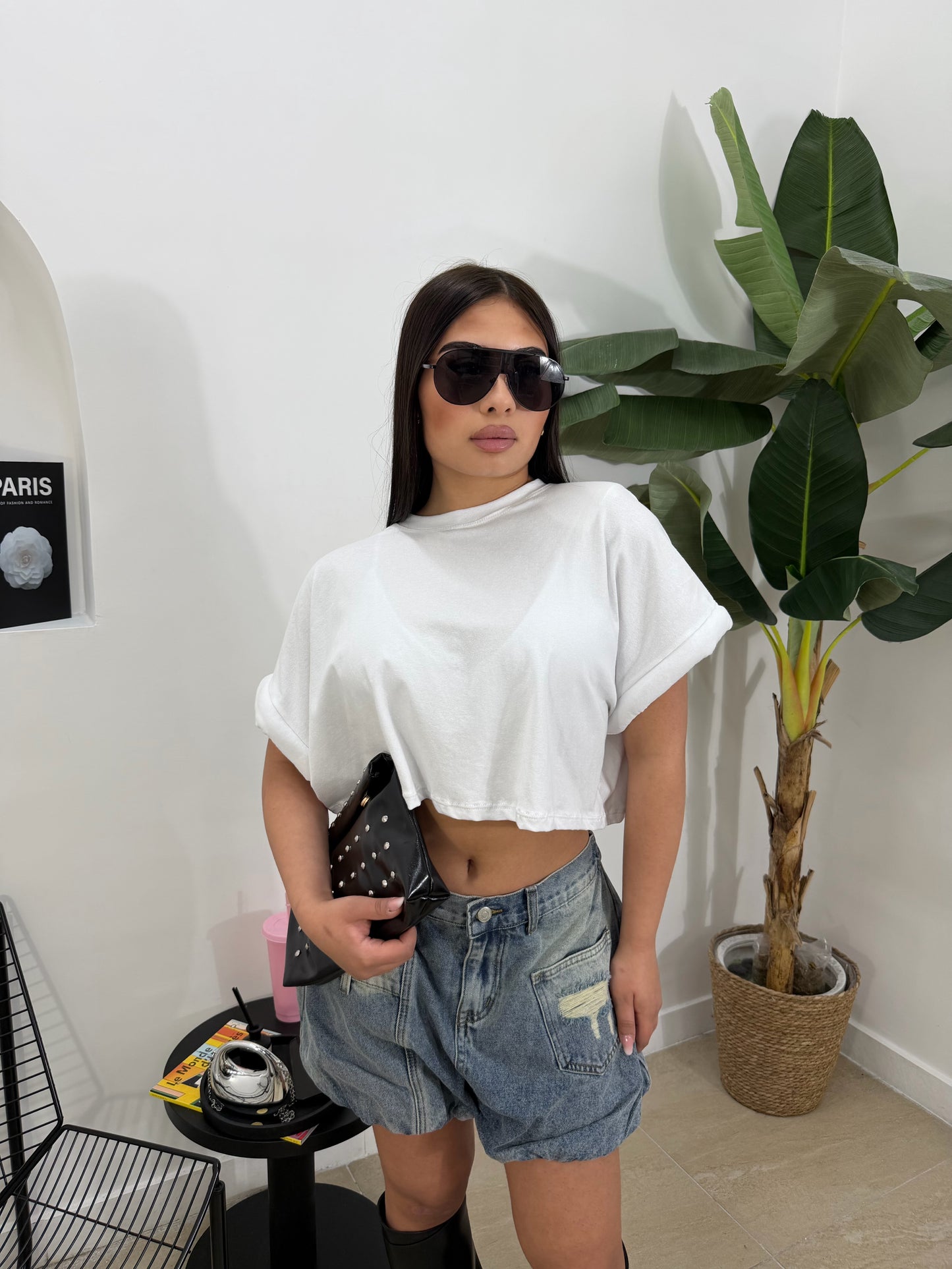 Shirt crop top -5649