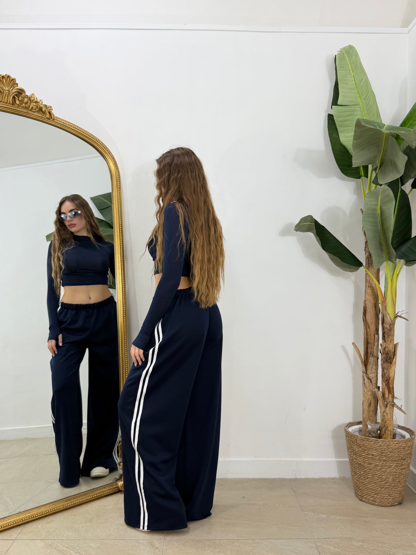 PANTAS blu bande bianche