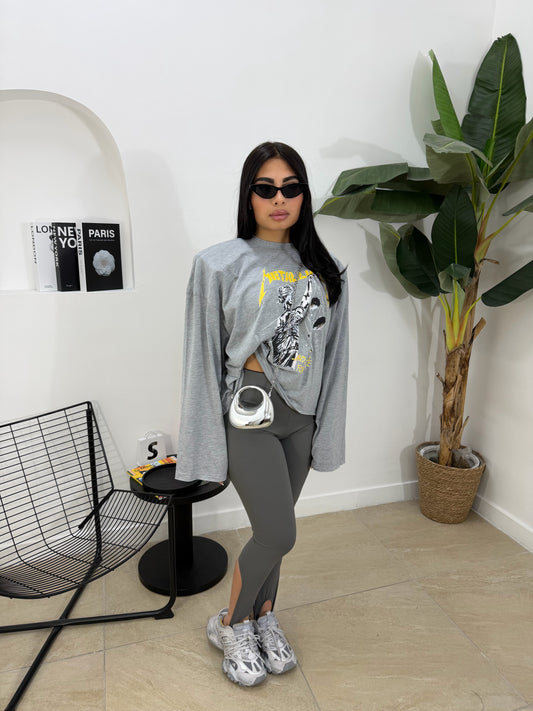 Leggings ghette grigio -15012