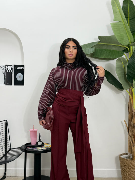 Body camicia bordeoux