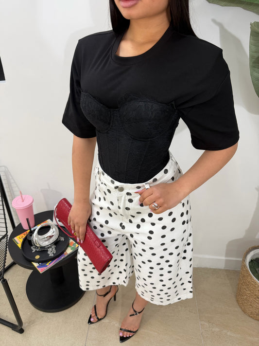 Maxi Shirt spalline nera -5577