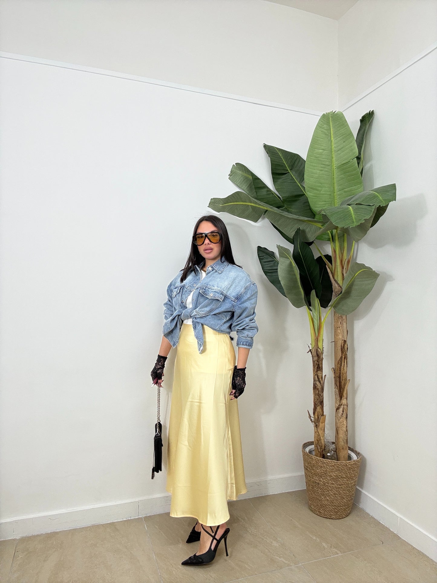 Loungette satin gialla
