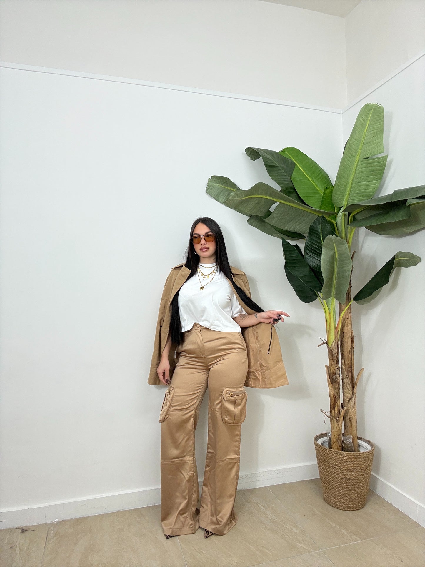 Pantalone satin tasconi