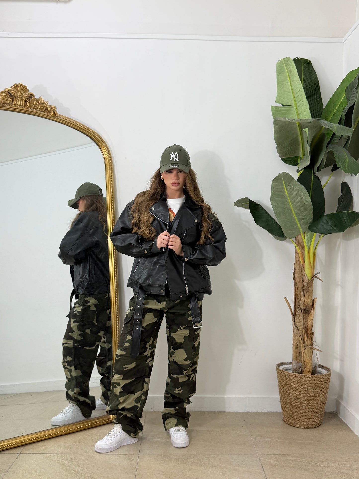Chiodo in pelle oversize