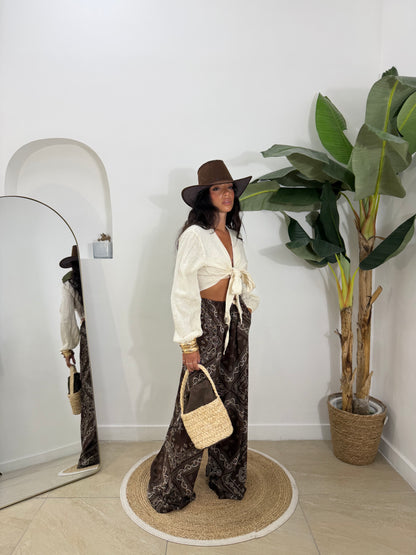 Pantalone bandana marrone -710388