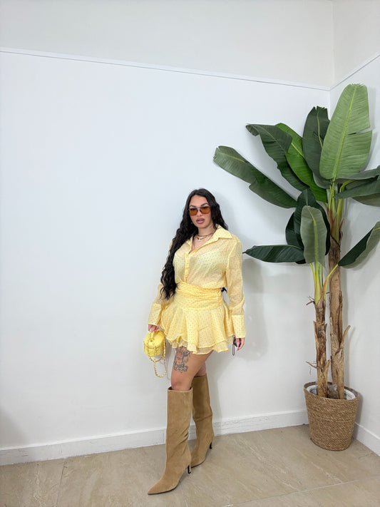 Dress pois giallo
