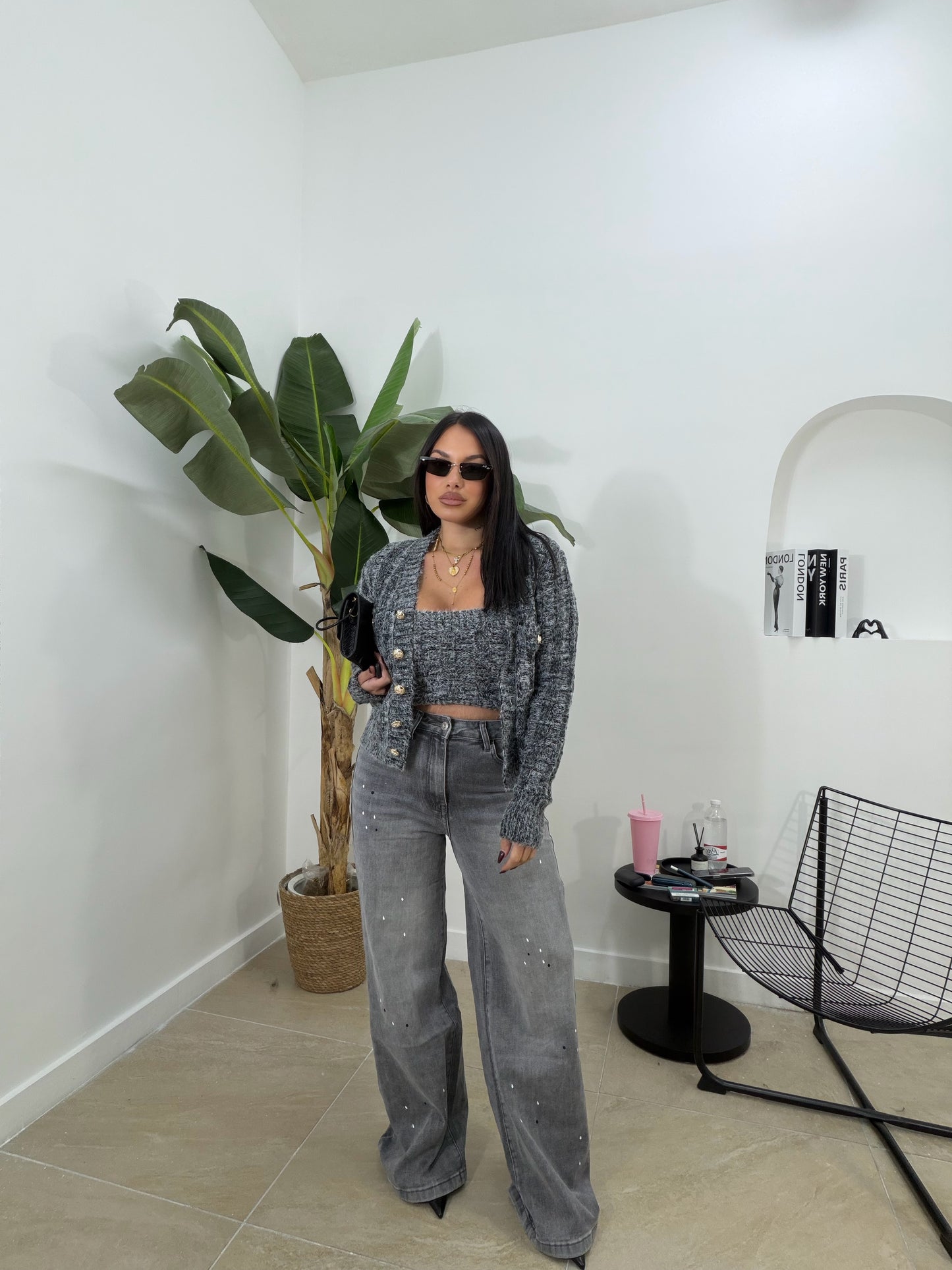 Jeans pittura grigio -32052