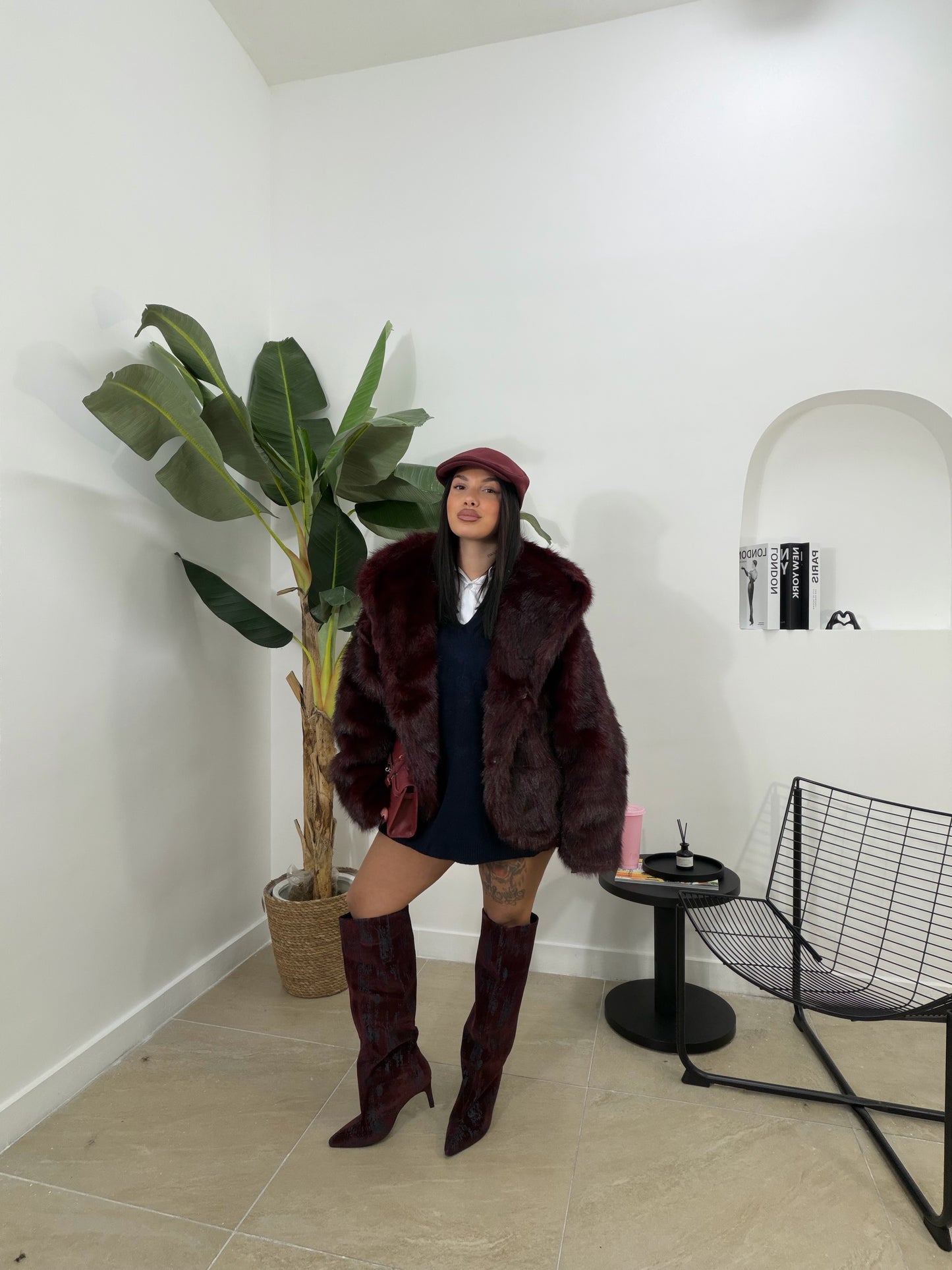 Pelliccia shila bordeoux