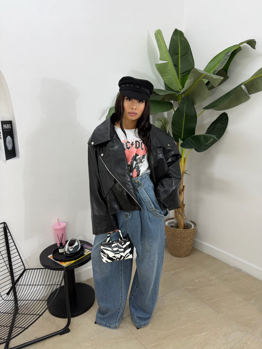 Biker oversize nero -8020