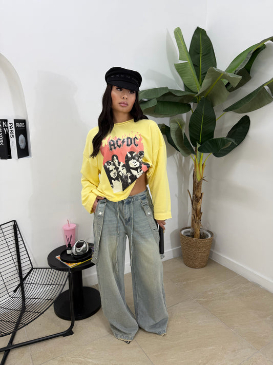 Jeans bretelle sabbiato -8266