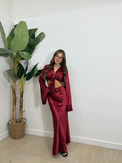 Coordinato satin con gonna